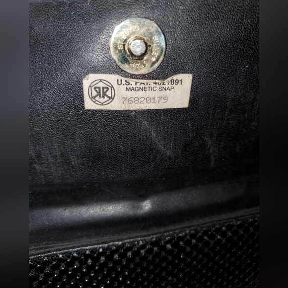 Vintage Mesh Flap Style Clutch Shoulder Bag Black Glam Evening Party - Picture 3 of 7